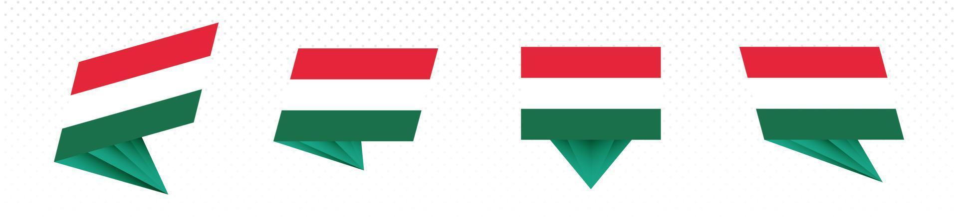 bandeira da Hungria em design abstrato moderno, conjunto de bandeiras. vetor