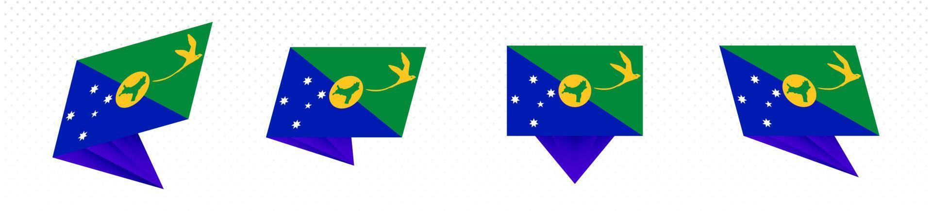 bandeira da ilha natal em design abstrato moderno, conjunto de bandeiras. vetor