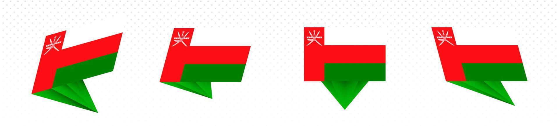 bandeira de omã em design abstrato moderno, conjunto de bandeiras. vetor