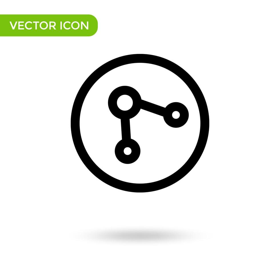 compartilhar ícone de rede. ícone mínimo e criativo isolado no fundo branco. marca de símbolo de ilustração vetorial vetor