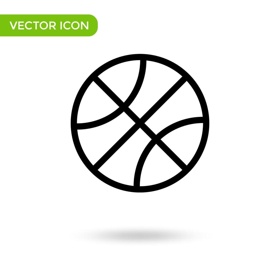 ícone de bola de basquete. ícone mínimo e criativo isolado no fundo branco. marca de símbolo de ilustração vetorial vetor