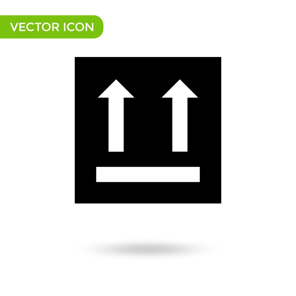 ícone de logística com o lado da seta para cima. ícone mínimo e criativo isolado no fundo branco. marca de símbolo de ilustração vetorial vetor