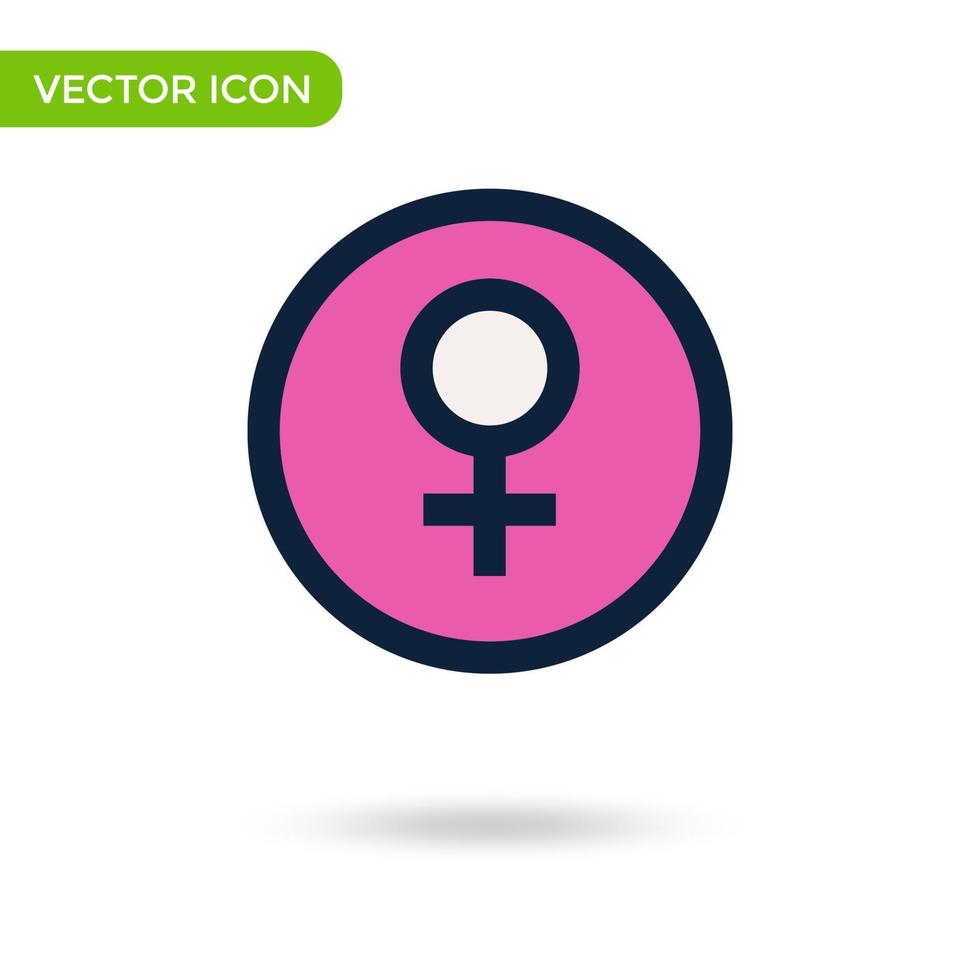 ícone de símbolo feminino. ícone mínimo e criativo isolado no fundo branco. marca de símbolo de ilustração vetorial vetor