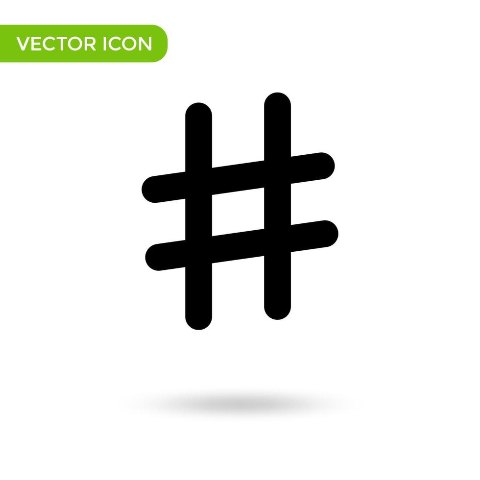 ícone de hashtag. ícone mínimo e criativo isolado no fundo branco. marca de símbolo de ilustração vetorial vetor