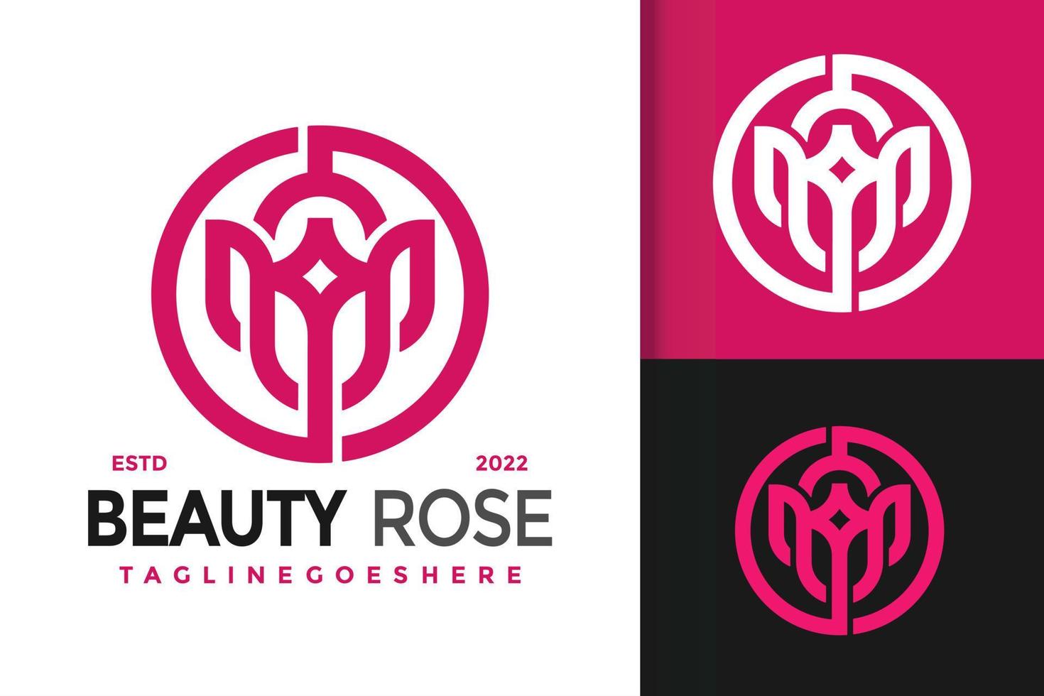 design de logotipo de flor de rosa de beleza, vetor de logotipos de identidade de marca, logotipo moderno, modelo de ilustração vetorial de designs de logotipo