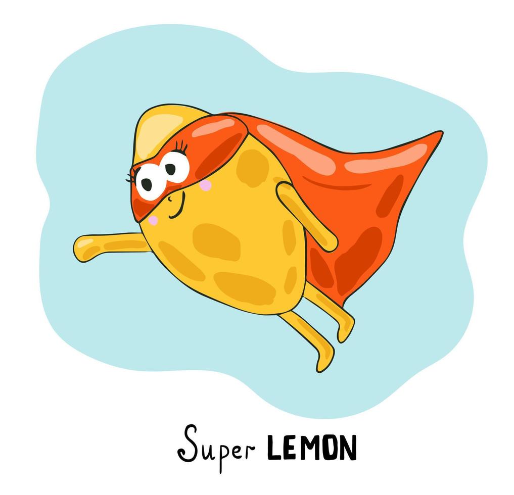 super herói de limão vetor