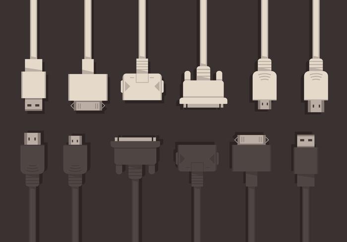 Conjunto de vetores USB e HDMI