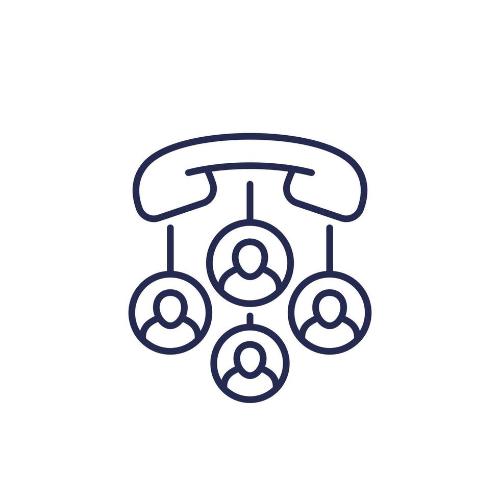 telefonia voip, ícone de linha de chamadas vetor