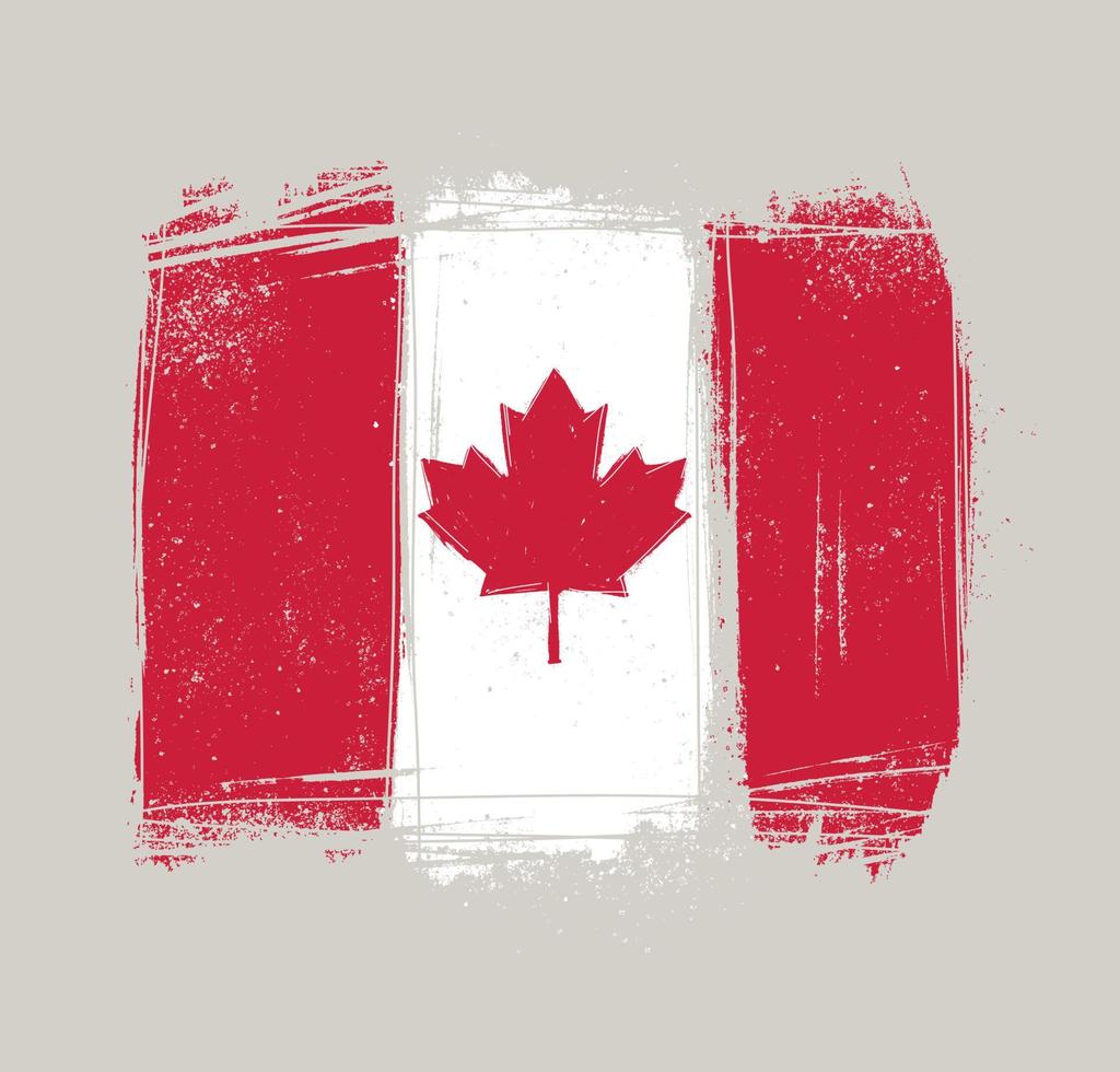 ilustração em vetor bandeira grunge canadense