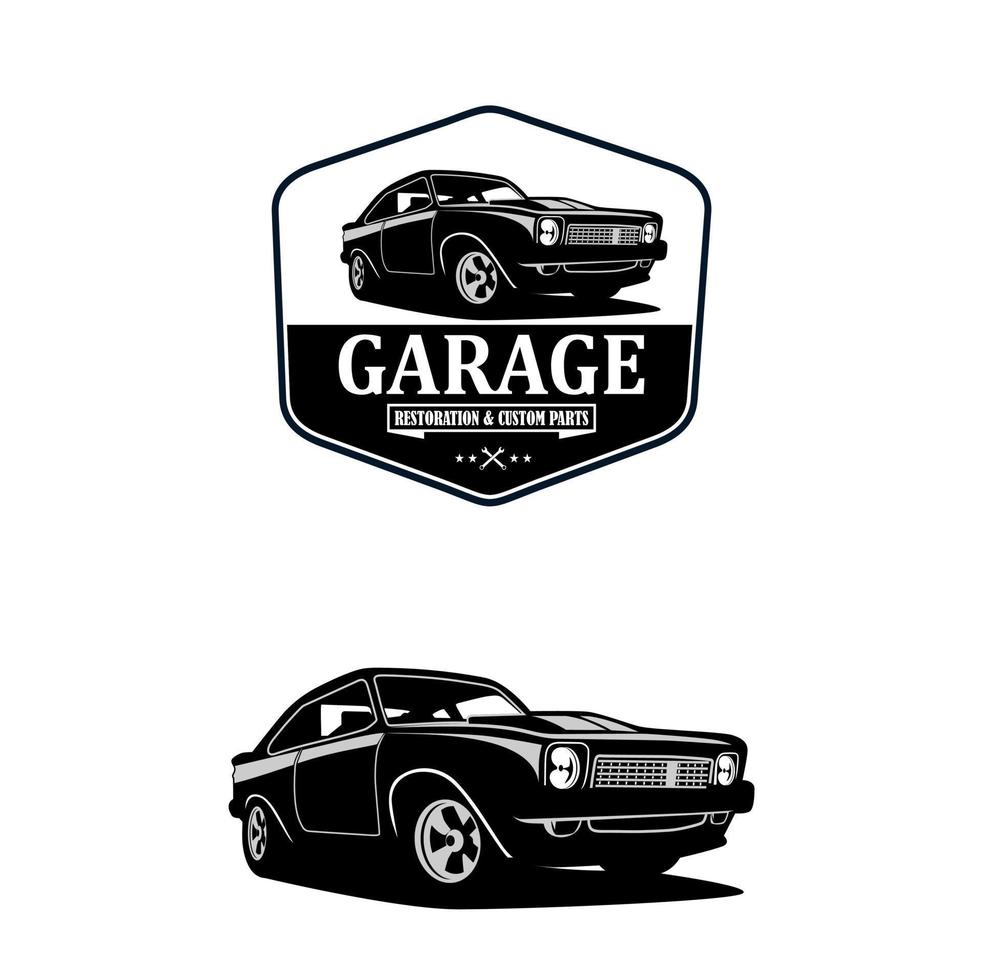vetor de logotipo personalizado de restauração de garagem