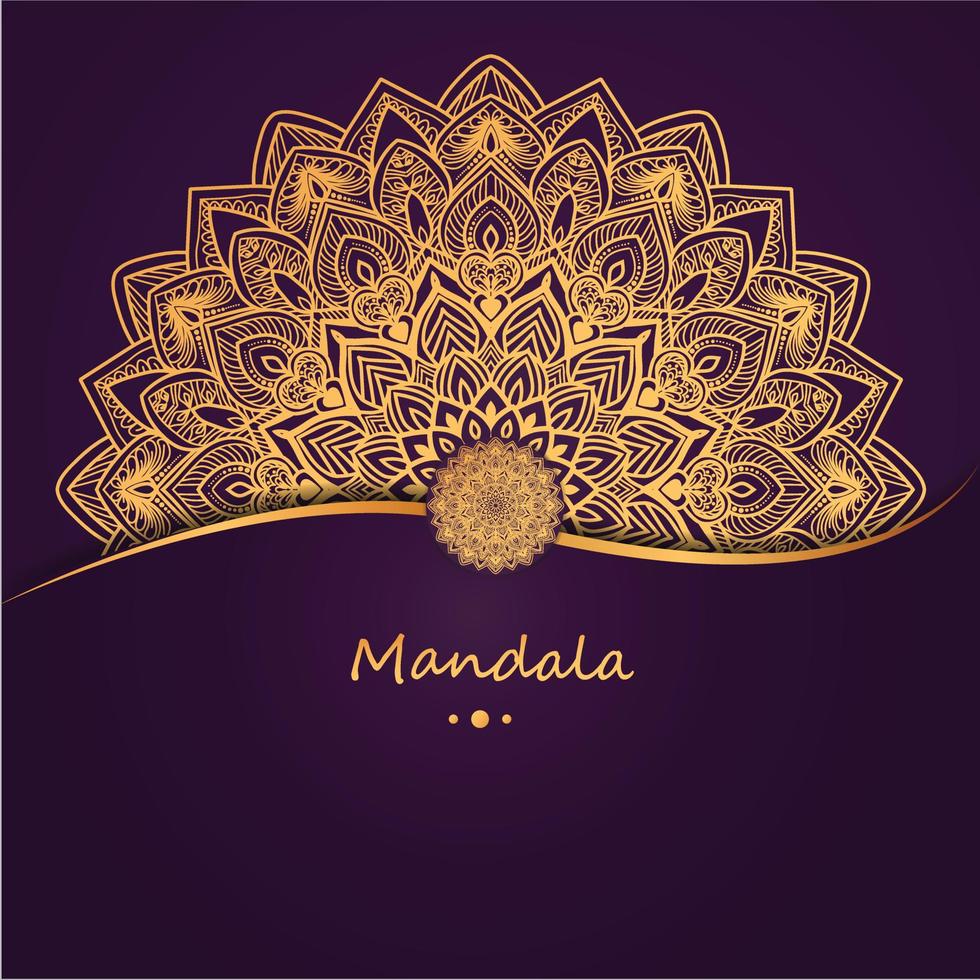 mandala ornamental de luxo em design de cor dourada vetor