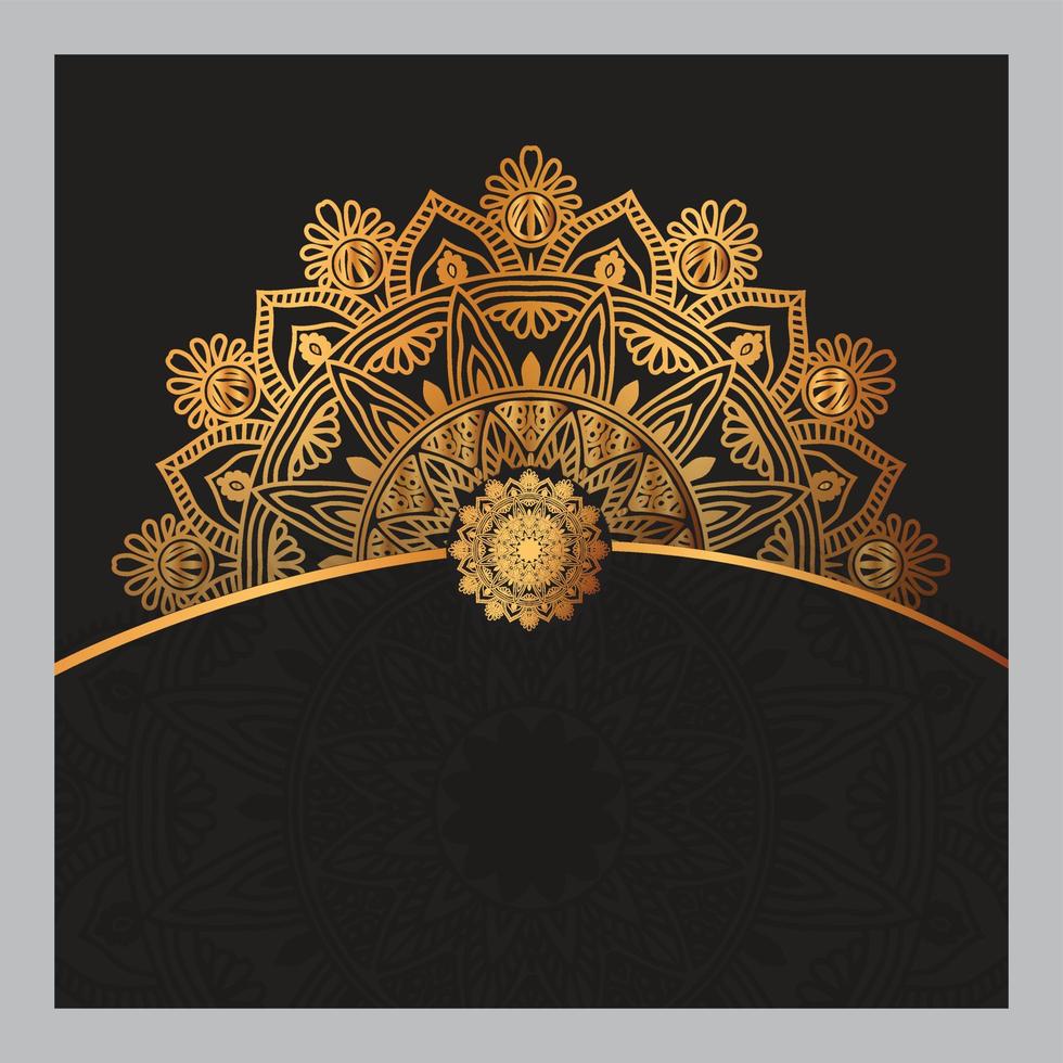 fundo de design de mandala dourada de luxo vetor