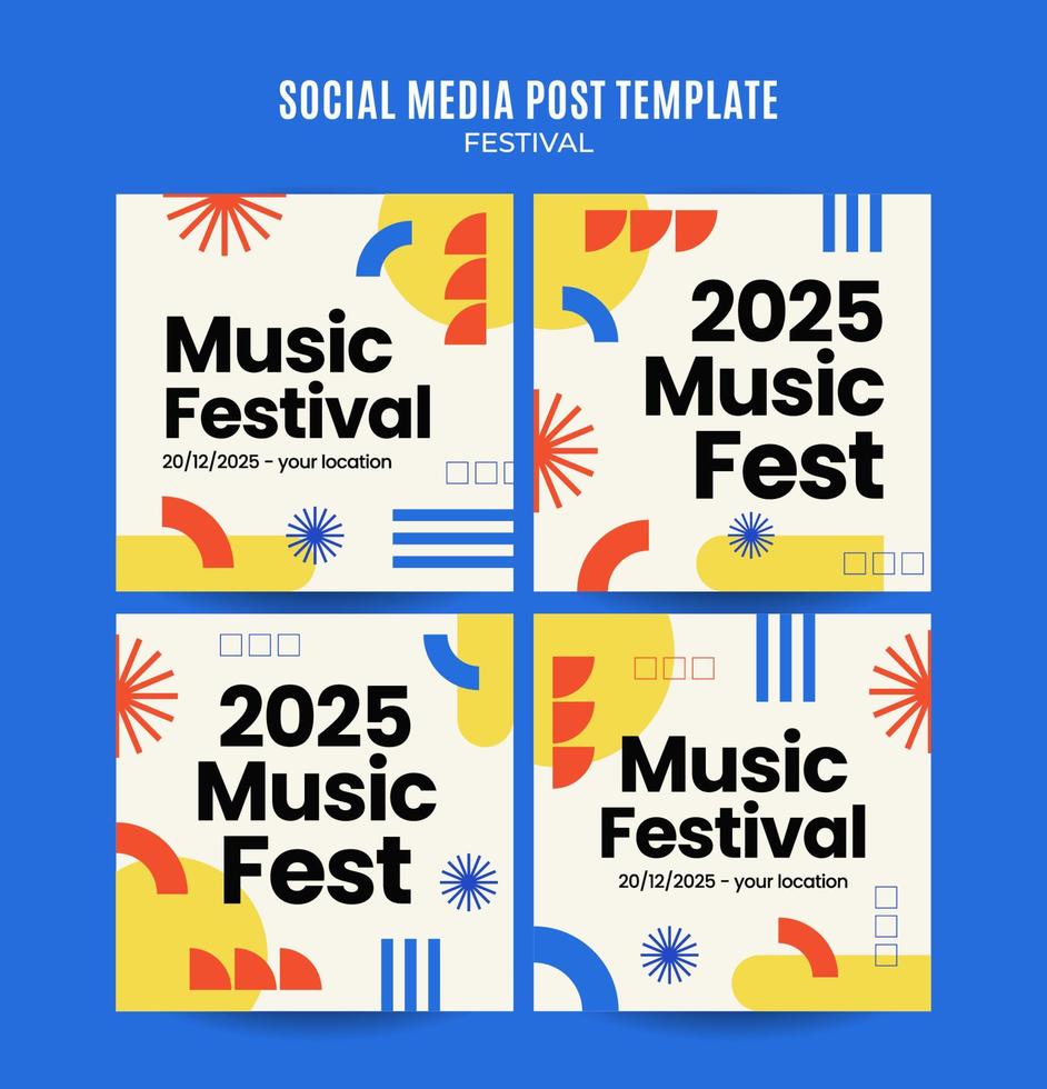 banner web festival para cartaz quadrado de mídia social, banner, área espacial e plano de fundo vetor