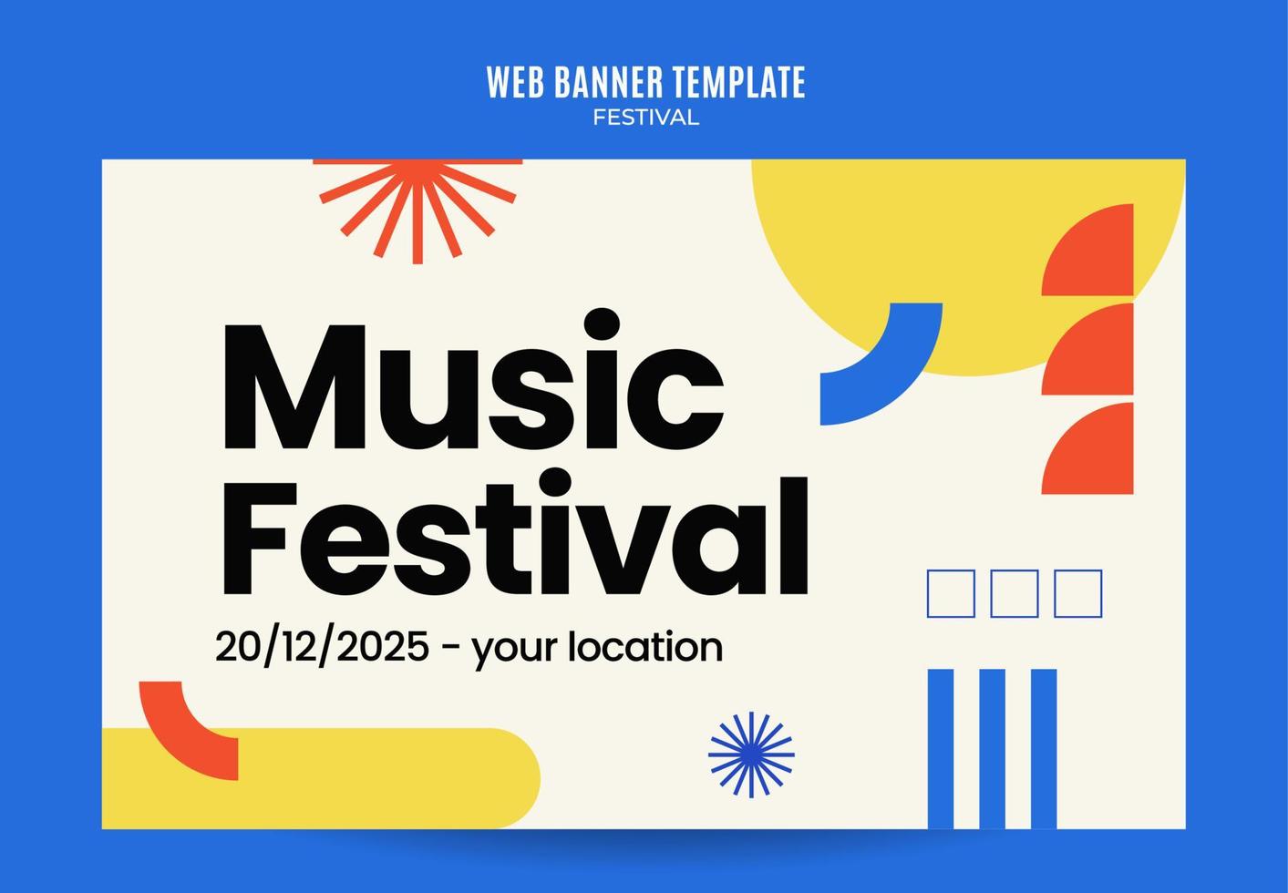 banner web festival para pôster de mídia social, banner, área espacial e plano de fundo vetor