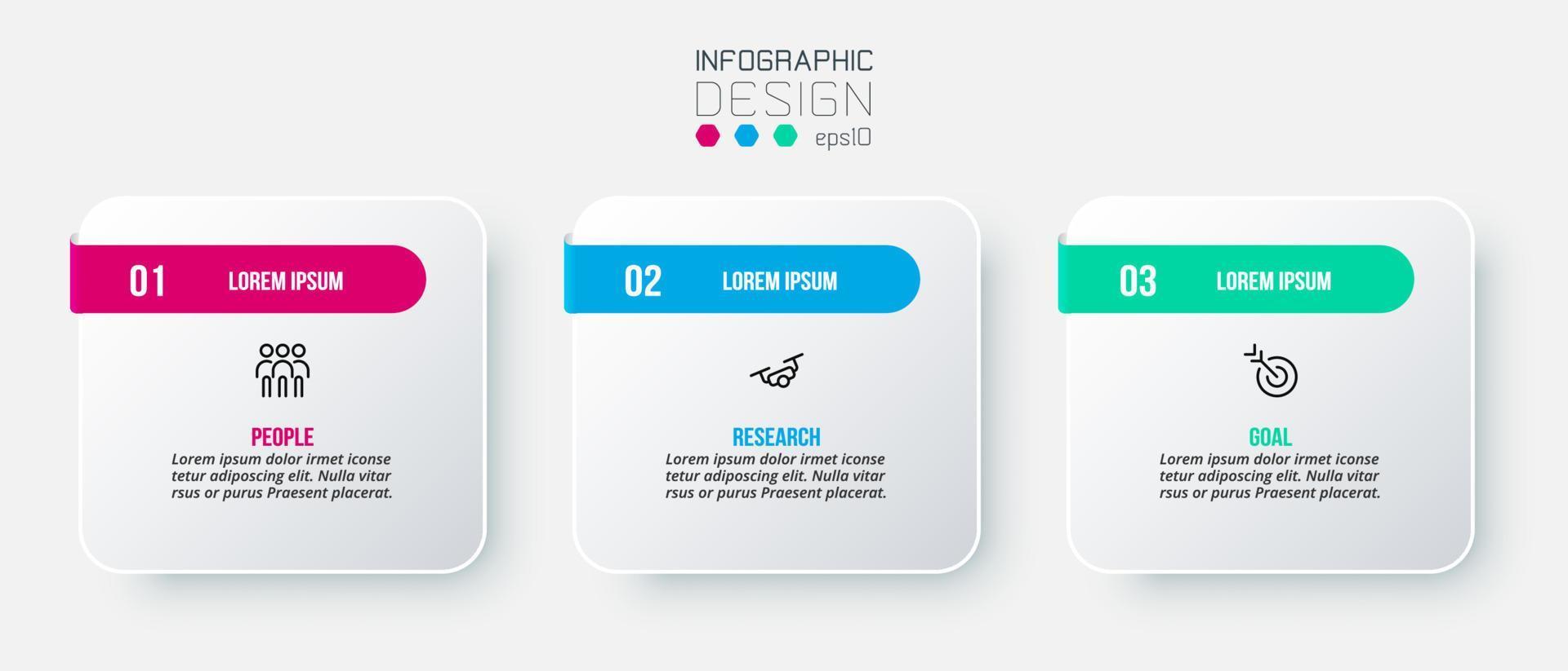 conceito de negócio de modelo infográfico com passo. vetor