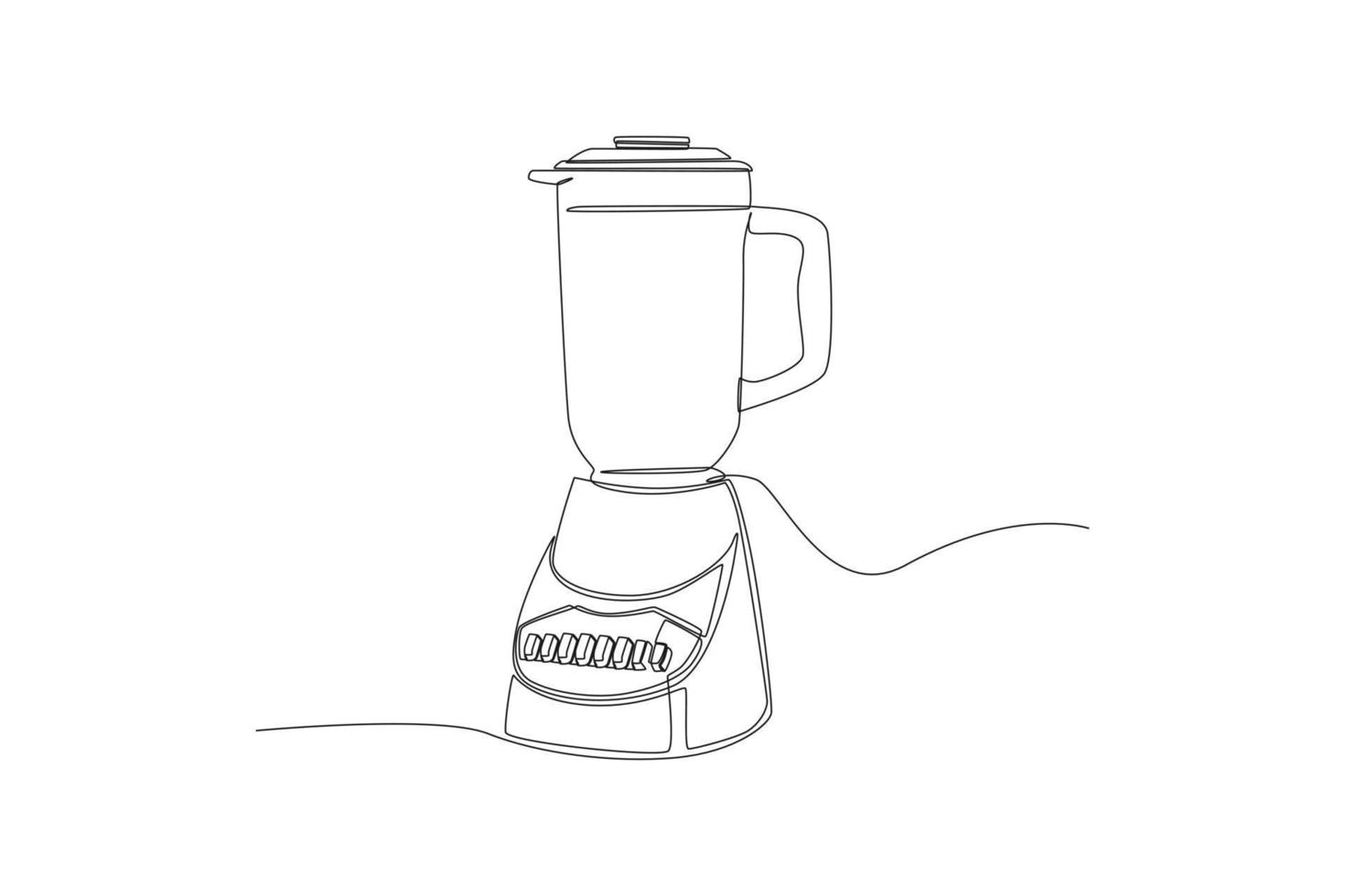 liquidificador elétrico de desenho contínuo de uma linha. equipamento de cozinha. conceito de aparelhos de cozinha. única linha desenhar desenho ilustração gráfica de vetor. vetor