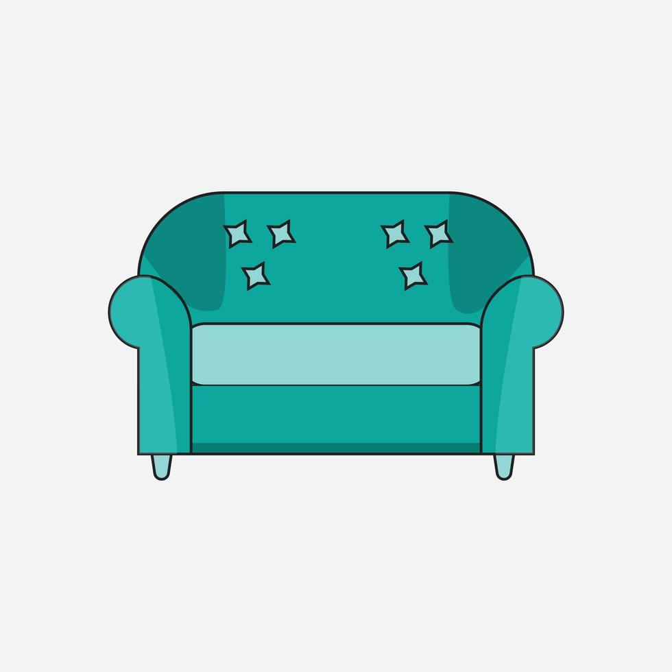 confortável cheio de assento de luxo para casa e escritórios sofá sofá interior ilustração vetorial vetor