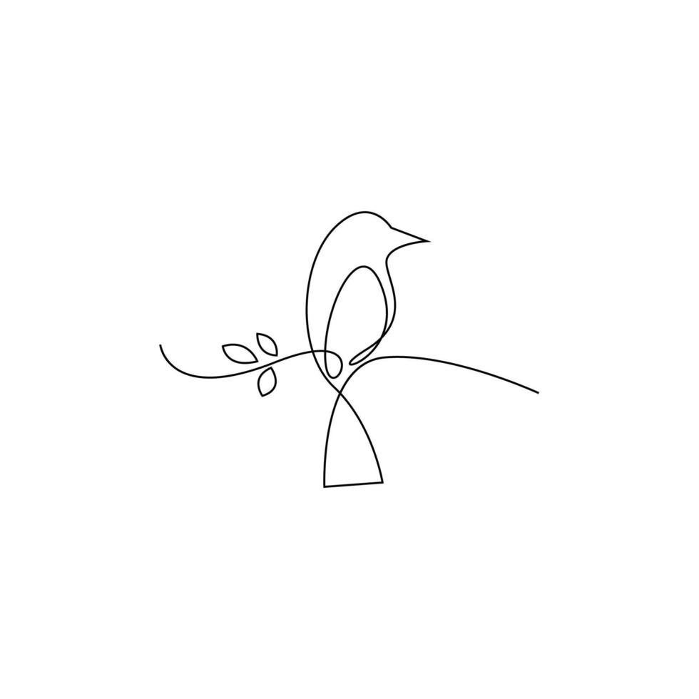 ilustração de design de ícone de imagem de arte de linha de pássaro vetor