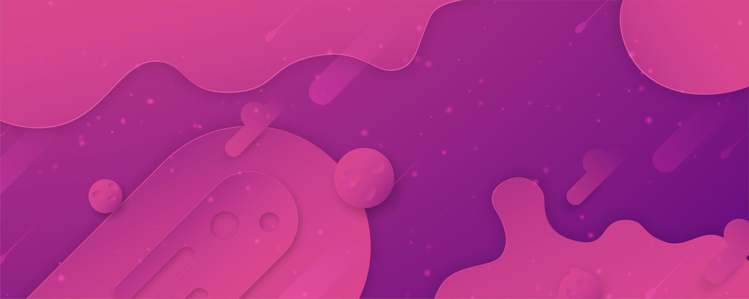 banner de formas em camadas modernas roxo e rosa vetor