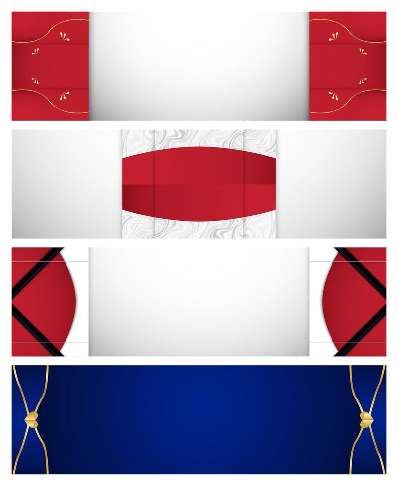 conjunto abstrato vermelho azul e branco bandeira vetor