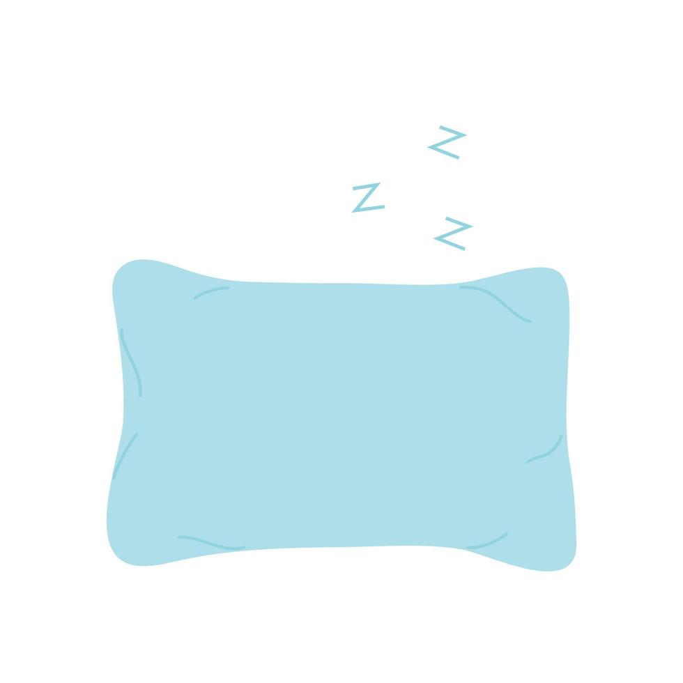 ícone dos desenhos animados de travesseiro. têxtil de interiores para casa. travesseiro decorativo para cama, modelo de sono. isolado no vetor branco