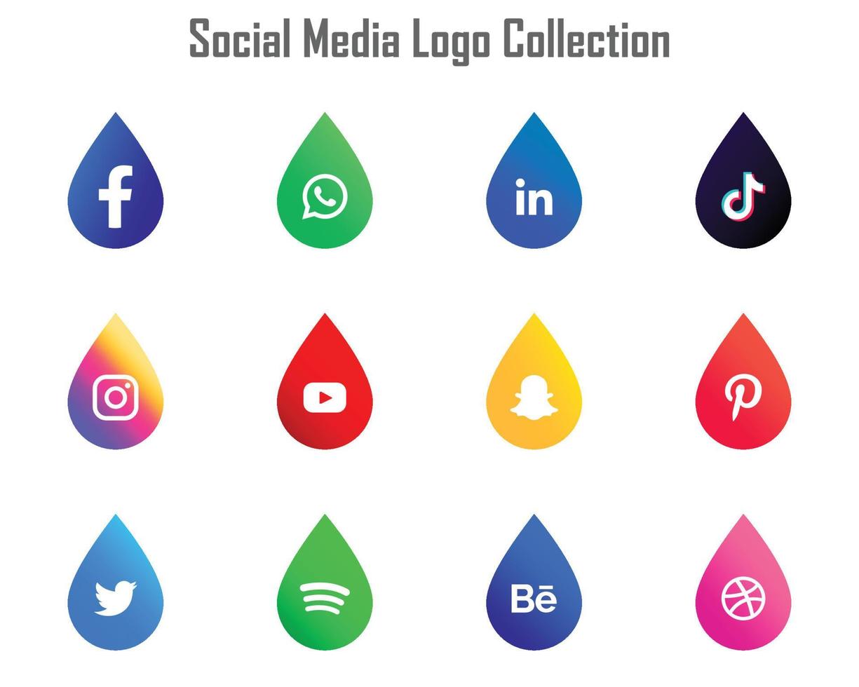 pacote de coleção de logotipo de mídia social vetor