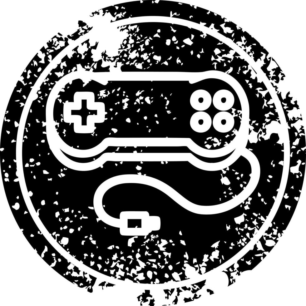 ícone angustiado do controlador de jogo do console vetor