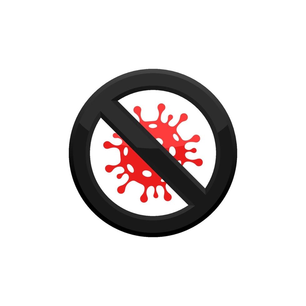 ícone de vírus de proibição eps 10 vetor