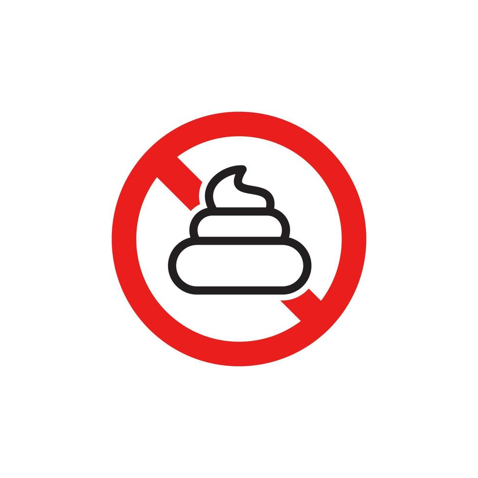 ícone de cocô de proibição eps 10 vetor