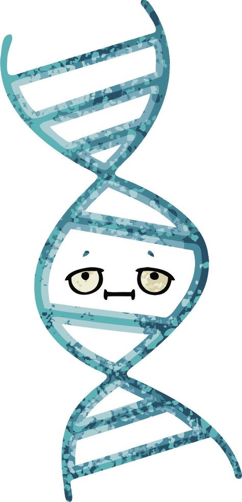 fita de dna dos desenhos animados de estilo de ilustração retrô vetor