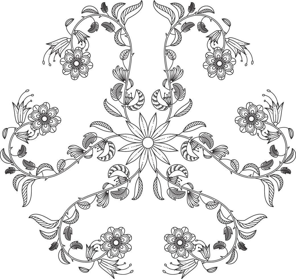 mandala floral para colorir adultos kdp interior vetor