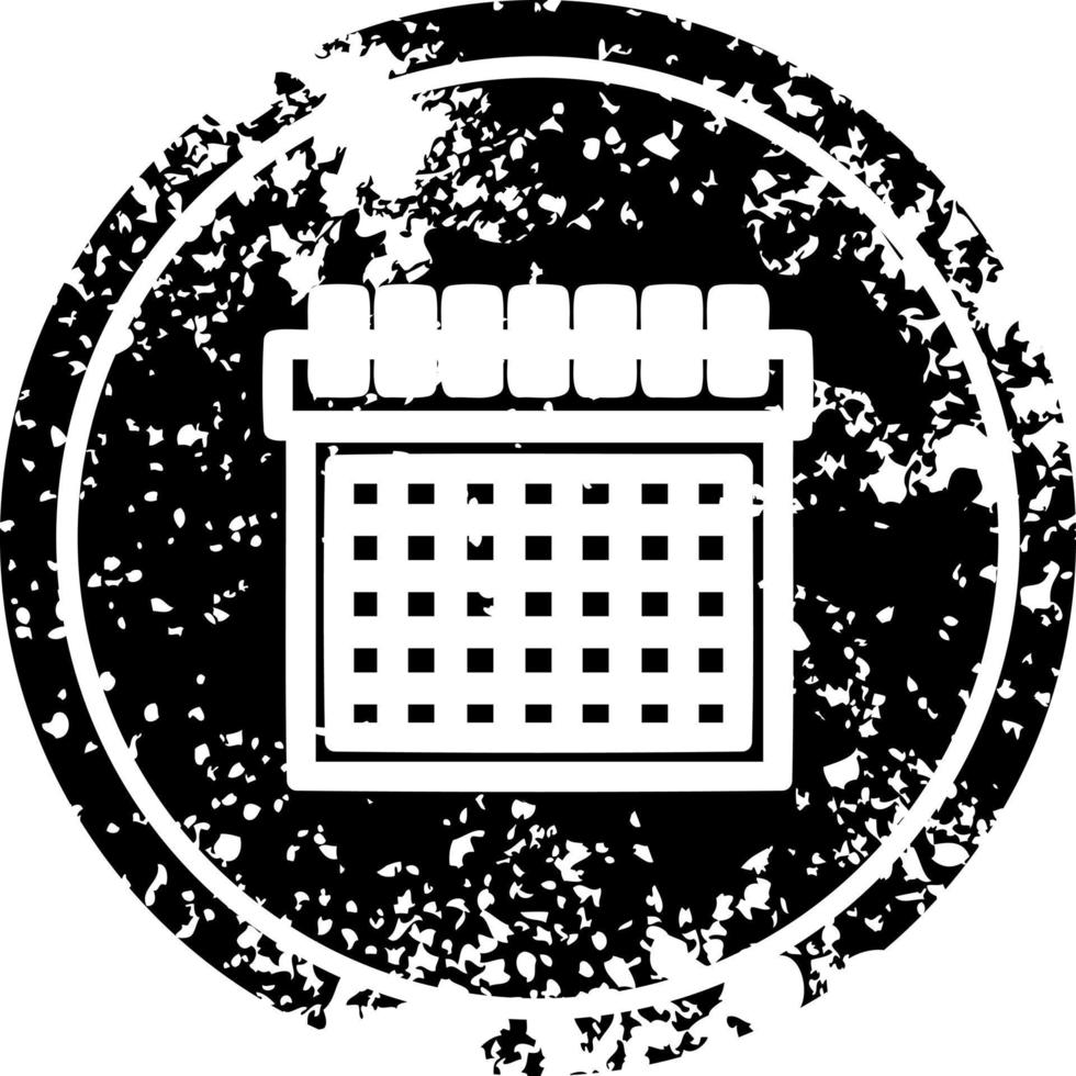 ícone angustiado do calendário mensal vetor