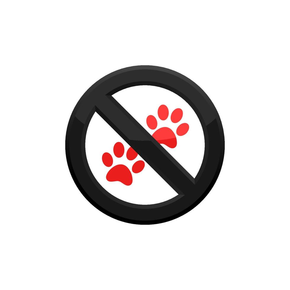 proibição animal pata ícone eps 10 vetor
