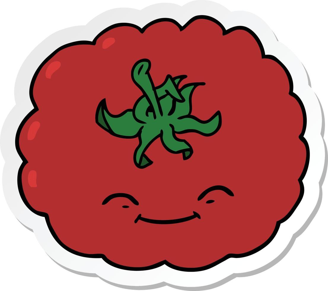 adesivo de um tomate de desenho animado vetor