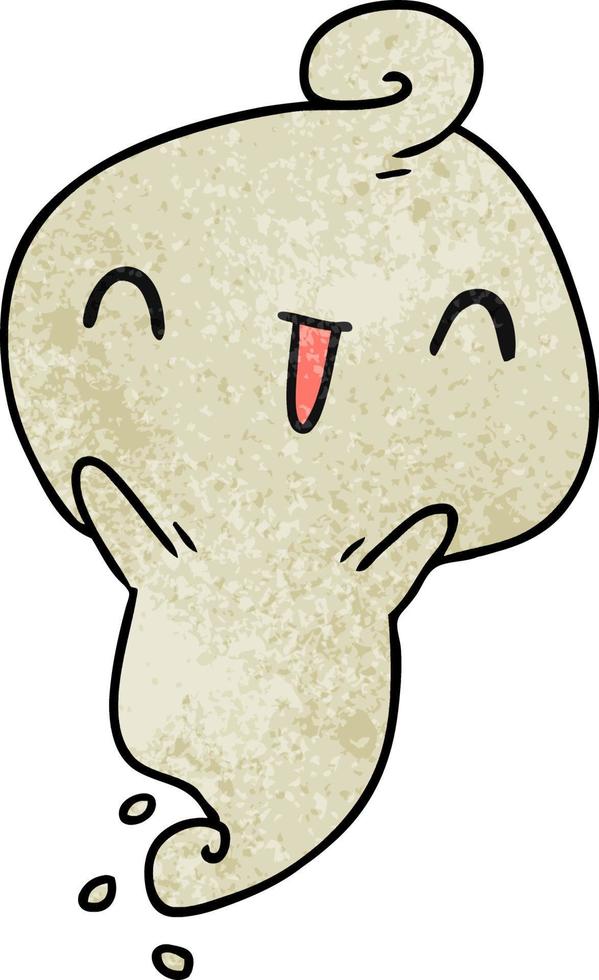 fantasma morto bonito kawaii de desenho texturizado vetor