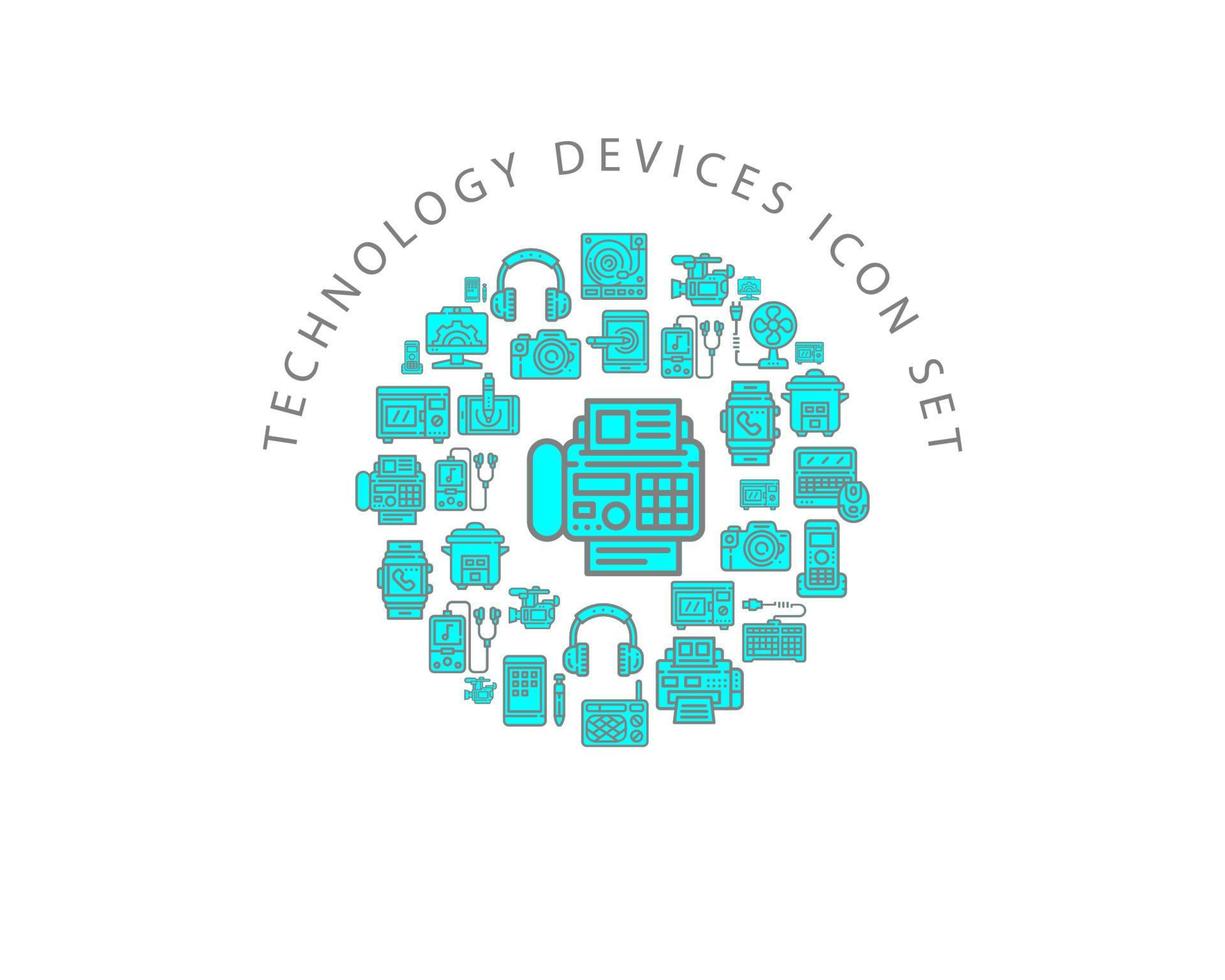 ícone de dispositivo de tecnologia cenografia em fundo branco. vetor