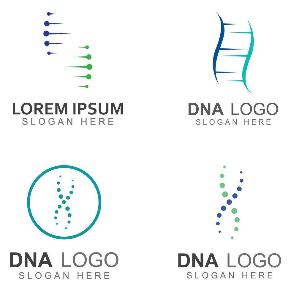 logotipo de vetor de DNA. logotipo médico moderno, com design de modelo de ilustração vetorial