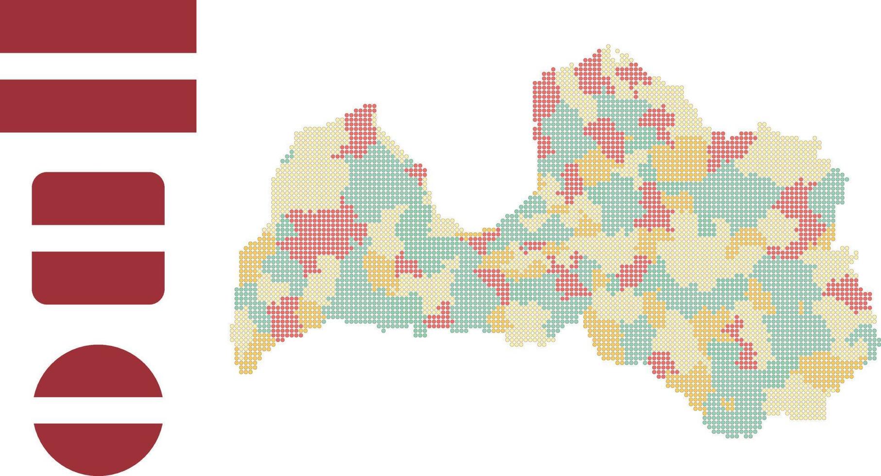 Letônia mapa e bandeira ícone plano símbolo ilustração vetorial vetor