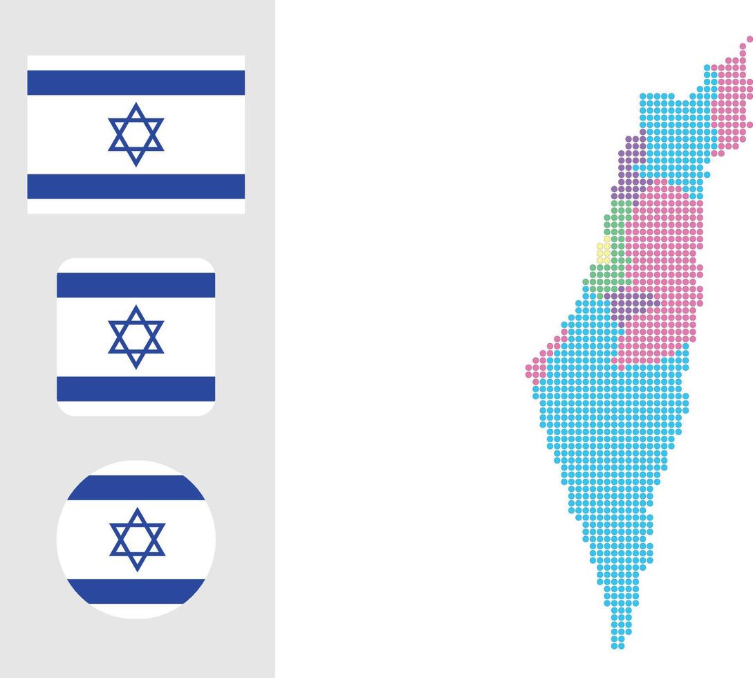 mapa de israel e ilustração em vetor símbolo ícone plano de bandeira