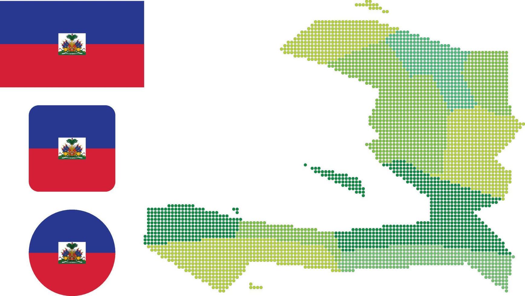 mapa de hait e ilustração em vetor símbolo de ícone plano de bandeira