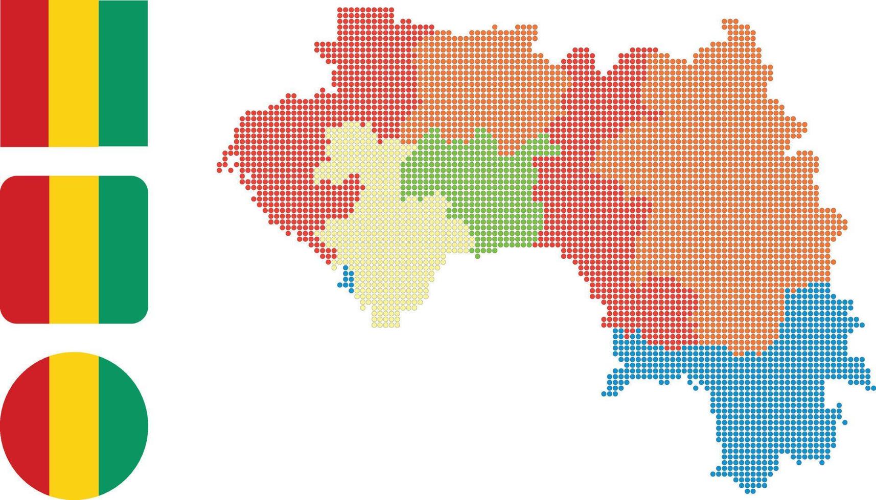 mapa da guiné e ilustração em vetor símbolo ícone plano de bandeira