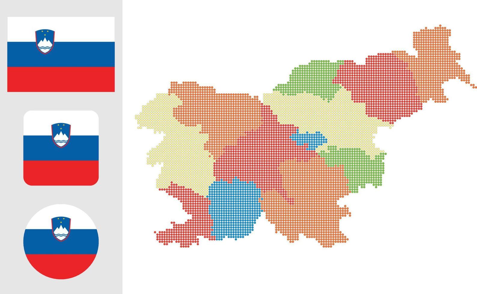 mapa da eslovênia e ilustração em vetor símbolo ícone plano de bandeira