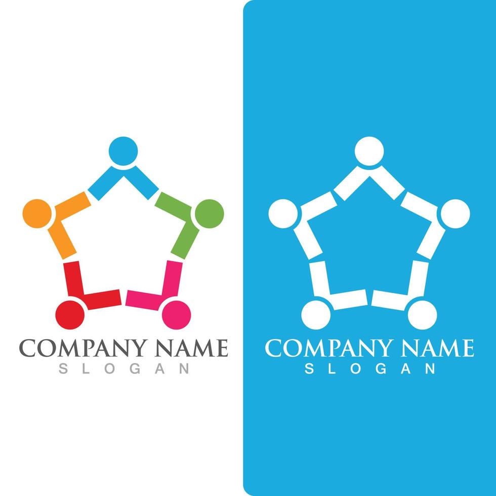 logotipo do grupo comunitário, rede e ícone social vetor