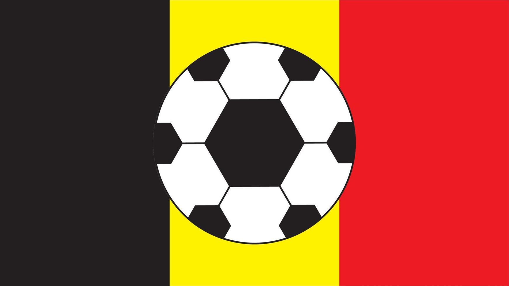bola de futebol com fundo de bandeira da bélgica vetor