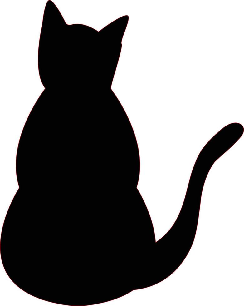 ícone de gato em fundo branco. sinal de silhueta de vida selvagem. símbolo do gato preto. estilo plano. vetor