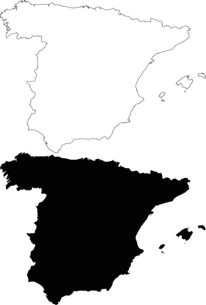 mapa da Espanha em fundo branco. mapa de contorno. símbolo da Espanha. estilo plano. vetor