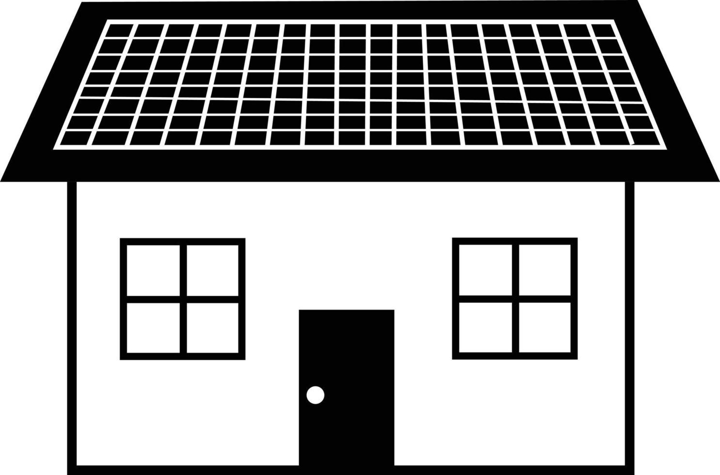 casa com painéis de telhado solar em fundo branco. sinal de energia ecológica. estilo plano. vetor