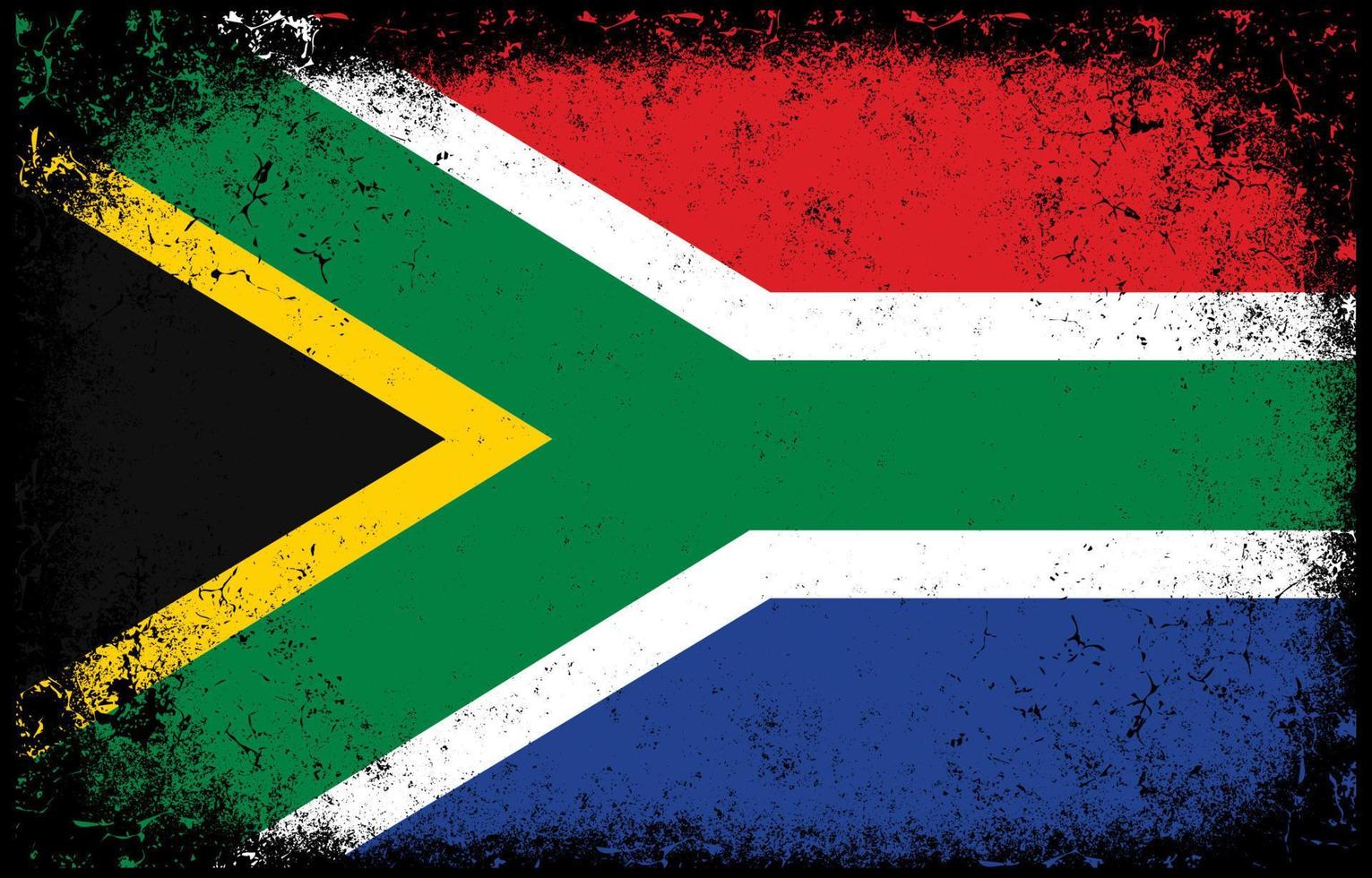 ilustração de bandeira nacional da áfrica do sul vintage grunge sujo velho vetor