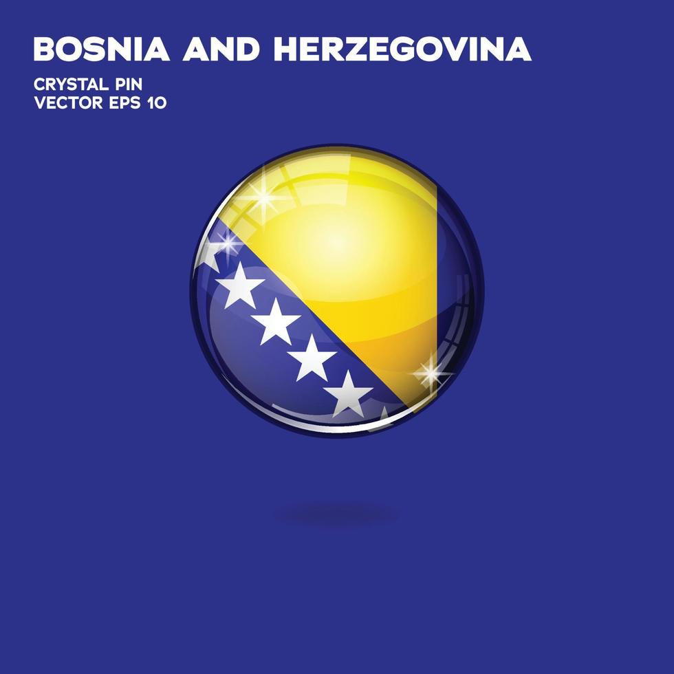 botões 3d de bandeira da bósnia e herzegovina vetor