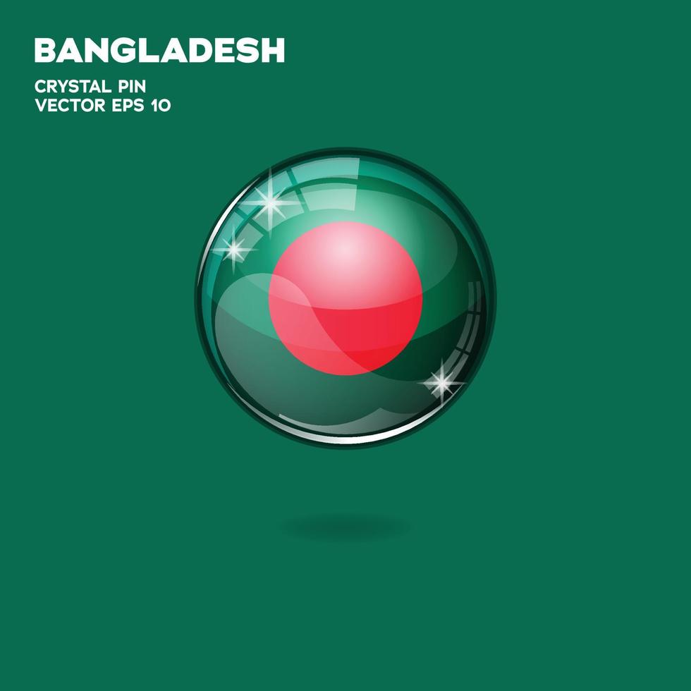 botões 3d da bandeira de bangladesh vetor